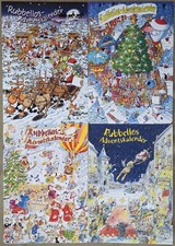 4 alte Adventskalender - Trägerpappen für Lotto Toto Rubbellose  - Vintage Deko