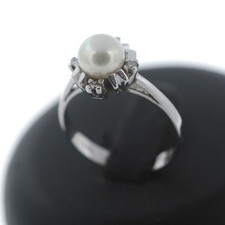 Diamant Perle Ring 585 Gold 14