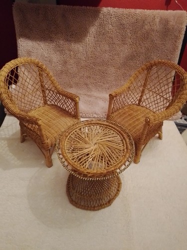 Vintage rattan puppenmöbel - rattan,