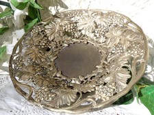 Antik Jugendstil 925er Silber Obst Schale Tafelaufsatz m. Wein Reben - 425 Gramm