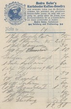 Rechnung Werbung Andre Hofer Karlsbader Kaffee-Gewürz Lebensmittel Aufsess