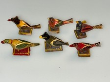 8x antike Holzvögel –