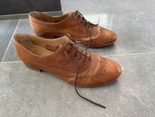 Luxus Damen LOTTUSSE Leder Halbschuhe Gr. 37 cognac NP 279€