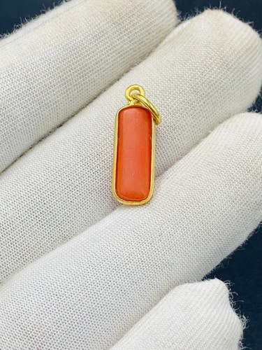 Koralle charm anhänger 14k - anhänger,
