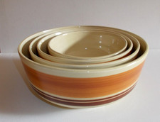 Keramik Schüssel-Set Satz gemarkt GDR Heike  4-teil 60er/70er Jahre DDR Ostalgie