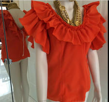 Flamenco CARMEN Bluse,1000 Euro,Vorstellung,Künstler,Tanz,Folklore,orange