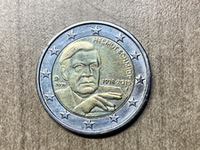 2-Euro-Münze mit Helmut Schmidt 1918-2015 von 2018, J in Spiegelglanz!