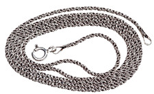 925 Silber Kordelkette L45x1,5mm f. Antikschmuck Mittelalter K3a geschwärzt