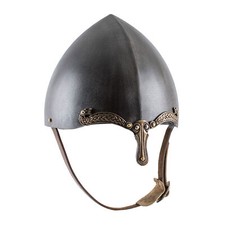 Nasalhelm mit Keltischen Motiven, Stahl mit Antik-Finish Wikinger Mittelalter