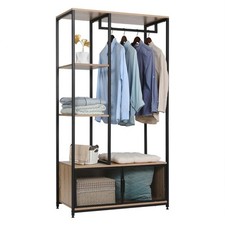 Kleiderständer Kleiderschrank Offener Garderobenständer Hell Eiche rs131hei