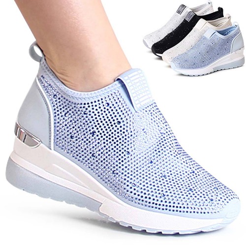 Damen keil sneaker glitzer - sneaker,