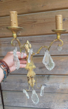 35cm ur alte messing wand lampe leuchte kristall lüster barock stil