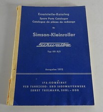 Teilekatalog / Ersatzteilliste Simson Schwalbe KR 51/1 Roller Stand 1972