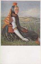 Schwalm schwälmer mädchen - ak,