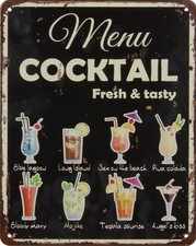 Blechschild cocktail bar - blechschild,
