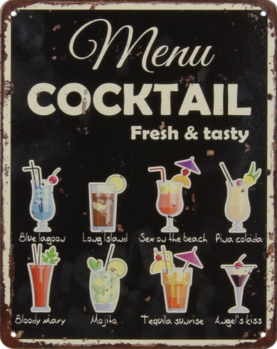 Blechschild cocktail bar - blechschild,
