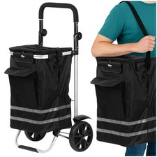 Einkaufstrolley 56L mit Kühlfach Faltbar leicht stabil Große Räder bis 30kg XXL