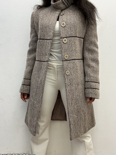 Damen kaschmir mantel beige - in,