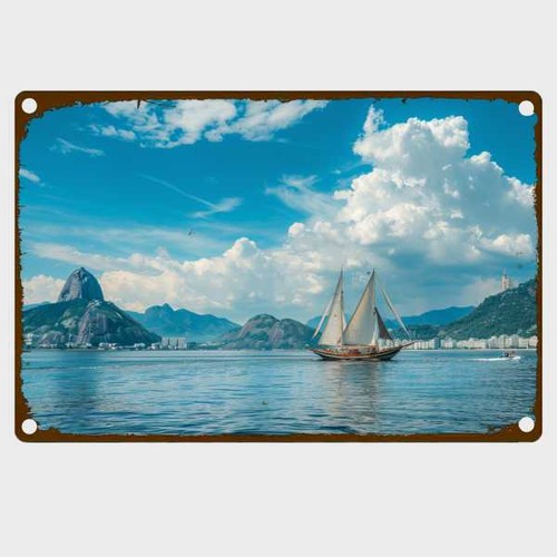 Blechschild segelschiff mit - blechschild,