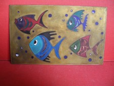 Emaille Bildplatte Fische