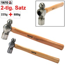 Ausbeulhammer Kugelhammer Schonhammer Hammer mit Holzstiel 2-er SET 225g + 680g