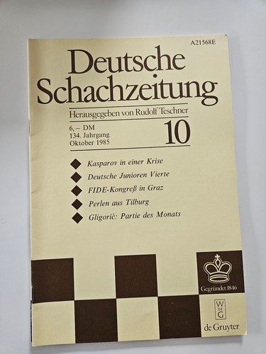 Deutsche schachzeitung 1985 - deutsche, 10/1985