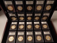 ERSTABSCHLÄGE ZU DEN EURO LÄNDERN - Sammlung mit 20 Medaillen in Silber, PP !