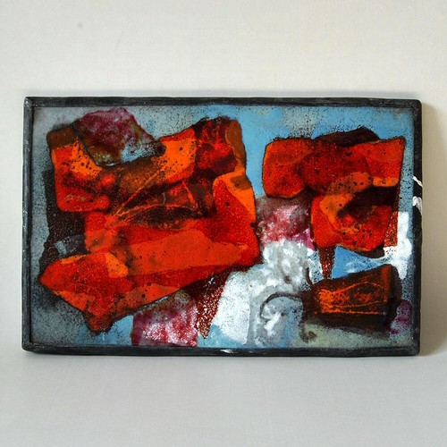 Abstraktes emaille wandbild - abstraktes, emaille-wandbild