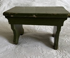 Alter kleiner Fußhocker grüner Schemel shabby chic