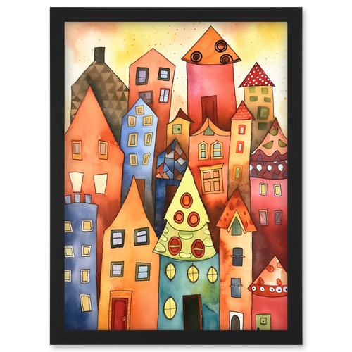 Colourful townscape modern - colourful,