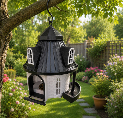 Vogelhaus mit futterspender - vogelhaus,