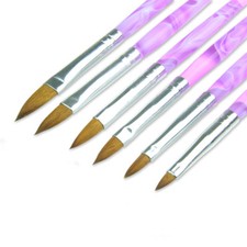 6 teiliges Acryl Pinsel Set Marmoriert Gelpinsel Nageldesign NailArt Malerei