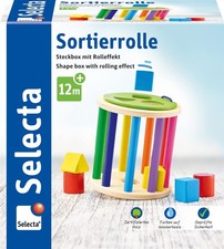 Selecta 62007 Sortierrolle, Sortier und Steckspiel aus Holz, 1 Jahr to 3 Jahre, 