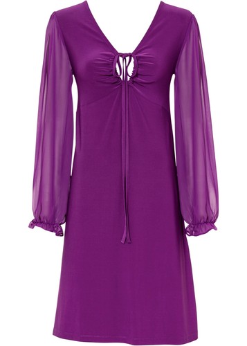 Chiffonkleid mit ärmeln - chiffonkleid,