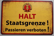 Ddr metallschild repro - repro, 20x30