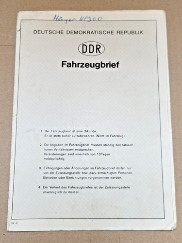 Kfz anhängerbrief - kfz,