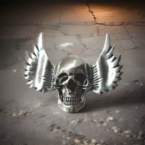 Winged skull biker - winged,