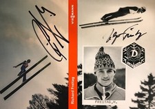 2 Autogramme Holger Freitag Vater+ Richard Skisprung Skisprung DDR VIESSMANN xyz