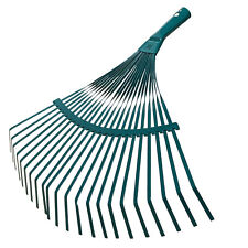 Laubrechen Garten Laub Fächer Rechen Besen Fächerbesen Metall Drahtbesen grün 42