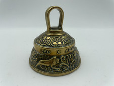 Vintage Messing Altar Glocke - „AGNVS X PELICANVS“ & „LEO X AQVILA“ Inschriften