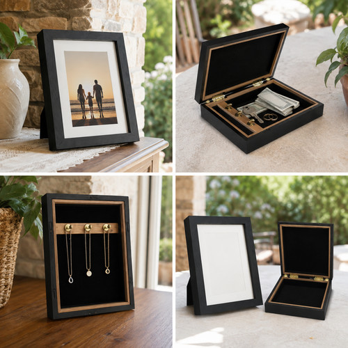 Versteckter holz fotorahmen - versteckter, holz-fotorahmen