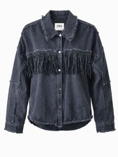 Zara Jeansjacke Grau Schwarz M