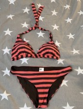 Pink braun gestreifter Bikini 