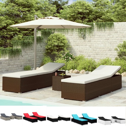 Polyrattan sonnenliegen set - sonnenliegen,