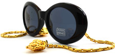 Gianni Versace Sonnenbrille 403/M 852 Schwarz Gold Kette Rare Vintage Italy 90's