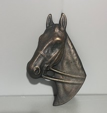 Pferdekopf aus Messing ca. 18cm hoch Wandskulptur vintage