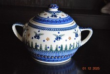 Bunzlau  Keramik Suppenterrine Bowle Unikat Weihnachten