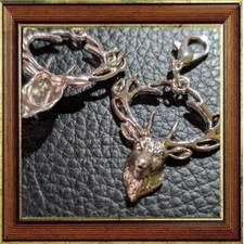 2 x Hirsch Kopf Anhänger Charms ca. 3 x 2,5 cm Wald Jäger Hirsch Förster Geweih