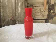 Kleine Vase Glasvase Blumenvase rot 17 cm mundgeblasen schwerer Boden Tischdeko