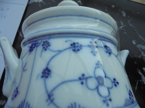Zuckerdose blau weiss 9cm hoch - blau,